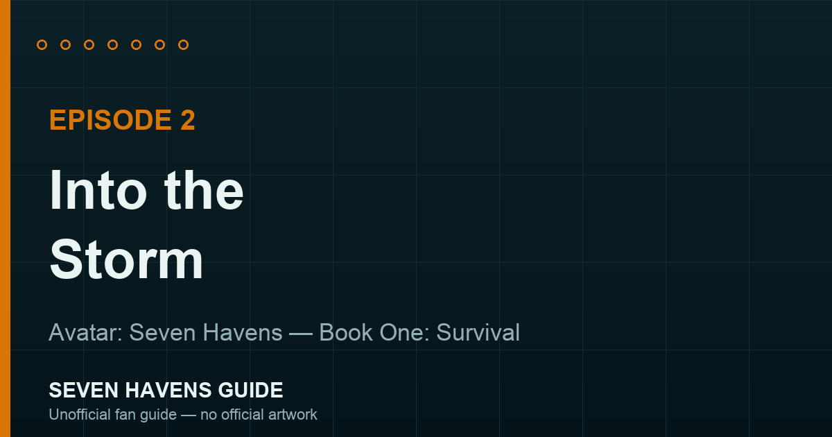 Self-drawn text cover for the Avatar: Seven Havens episode 2 recap (no official artwork used)